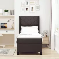 Kiemas lova su pagalve Tamsiai rudas 190 x 90 cm audinys