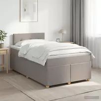 Spyruoklinė lova su čiužiniu Taupe 120 x 190 cm Audinys