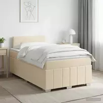 Spyruoklinė lova su čiužiniu Kreminė 120 x 200 cm Audinys