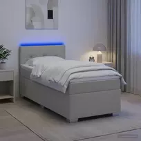Lova su čiužiniu ir LED apšvietimu Šviesiai pilka 100 x 200 cm