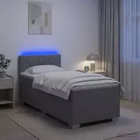 Lova su čiužiniu ir LED apšvietimu Šviesiai pilka 100 x 200 cm