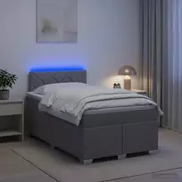 Lova su čiužiniu ir LED apšvietimu Šviesiai pilka 120 x 200 cm