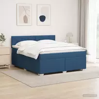 Lova su čiužiniu ir LED apšvietimu Mėlyna 140 x 190 cm Audinys