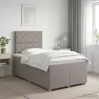 Spyruoklinė lova su čiužiniu Taupe 120 x 190 cm Audinys