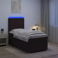 Spyruoklinė lova su čiužiniu Tamsiai rudas 90 x 190 cm Audinys