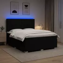LED lovos čiužinys su LED apšvietimu Juoda 140 x 200 cm Audinys