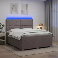 LED lovos čiužinys su LED apšvietimu Taupe 180 x 200 cm Audinys