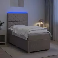 LED lovos čiužinys su LED apšvietimu Taupe 90 x 190 cm Audinys