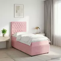 LED lovos čiužinys su LED apšvietimu Rožinė 90 x 200 cm Aksomas