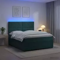 LED lovos čiužinys su LED apšvietimu Tamsiai žalia 160 x 200 cm