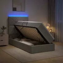 LED saugojimo lova su čiužiniu Šviesiai pilka 90 x 190 cm