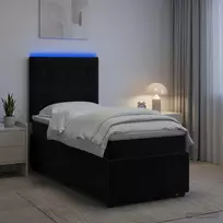 LED lovos čiužinys su LED apšvietimu Juoda 80 x 200 cm Aksomas