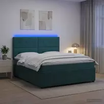 LED lovos čiužinys su LED apšvietimu Tamsiai žalia 160 x 200 cm