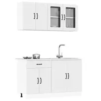 Virtuvinių spintelių komplektas, 4 dalių, Lucca, balta