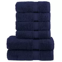 Rankšluosčių rinkinys SOLUND, 6vnt., tamsiai mėlyni, 600g/m²