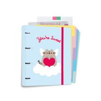 Pusheen Purrfect Love A4 segtuvas su lapais, 4 žiedais ir elastine juostele