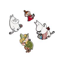 Moomins 4 prisegamų ženkliukų drabužiams ar kuprinei rinkinys
