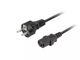 Power cable laptop CEE 7/7 -> C320 C13 1.8m straight, black