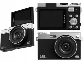 Skaitmeninis fotoaparatas 64 MP / 4K / 16x priartinimas / pasukamas LCD ekranas 2,88" / Xrec C77 / juodas