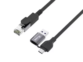 Equip 2 in 1 USB-C + A to RJ45 Gigabit Ethernet Cable, 5.0m