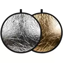 Fotografijos Reflektorius - Apvalus 2in1 80cm Sidabrinis-Auksinis