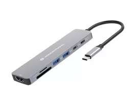 Conceptronic DONN28G 7-in-1 USB 3.2 Gen 1 Docking Station, 4K60Hz HDMI, USB-A 5Gbps x 2, USB-C 5Gbps, SD, TF/MicroSD, 100W USB PD