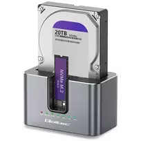 2-in-1 HDD ir SSD prijungimo stotelė: SATA, M.2, NVMe