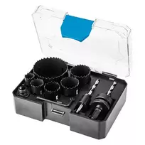 Bimetaliniai grąžtai Co8% (19, 25, 30, 35, 40, 68 mm), 9 vnt. rinkinys