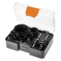Bimetaliniai grąžtai Co8% (19, 25, 30, 35, 40, 68 mm), 9 vnt. rinkinys