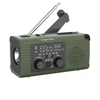 Saulės energija maitinamas radijas, nešiojamas avarinis SOS radijas, 5000 mAh išorinis akumuliatorius, žibintuvėlis, dinamo, „Kruger&Matz“