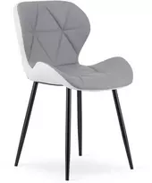 Leobert Kėdė Mango su dirbtinės odos sėdyne ir metalinėmis kojomis, pilkai balta, 76,5 × 46 × 53 cm