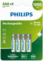 PHILIPS įkraunama baterija AAA NiMH 1000mAh, 4 vnt. rinkinys.