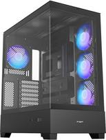 Fortron M370-BA Midi Tower PC Case, ATX, Tempered Glass, 4 Fans, Black | POC0000370 | 4711140483429