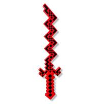 Žaislinis Minecraft stiliaus kardas, raudonas