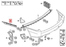 BMW X3 E83 Bumperio Galinio Dešiniojo Stiklo Laikiklis Originalus 51123400954