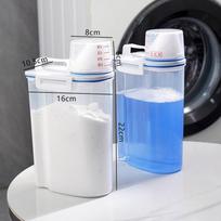 Skalbiklių laikymo dėžutė Namų ūkiui Didelės talpos Muilo plastikinis kibiras Speciali laikymo dėžutė skardinėms su skalbimo skysčiu Transparent color [1 pc] blue