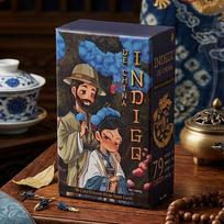 Indigo De China Tarot Deck 12*7cm, 79 Cute Chinese-Style Cards 350GSM Double-Sided Embossed Matte Cardstock in Rigid Box mėlyna