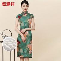 Nauja Kinų stiliaus šilkinė suknelė Cheongsam XL 170/92A žalia