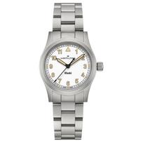 Hamilton Khaki Field Series Quartz Movement 50M Water Resistant Watch 33Mm White Dial Stainless Steel Case Stainless Steel Bracelet H69301110 White Dial gray