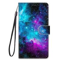 Madingas odinis atverčiamas dėklas Xiaomi Redmi 13 13C 12 12C 10 10A 10C 9 9A 9C 9T 8 drugelio ir gėlės piešiniu piniginė telefono dėklas Redmi 13 4G 13 5G blue