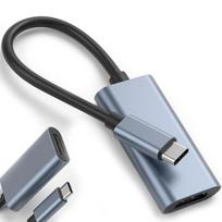 USB-C – HDMI 4K 60 Hz adapteris – 18 cm ilgio jungiamasis kabelis, skirtas monitoriui ir televizoriui, Juoda
