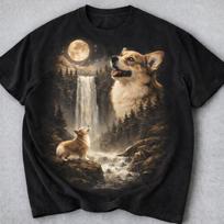 Corgi Howling to the Moon Shirt Vintage Graphic Tee Dog Shirt Full Size S3XL Unisex T-Shirt L gray