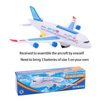 Airbus A380 Electric Flash Music Universal Plane Model Toy Children's Toy Plane Model Assembly Toy white