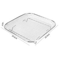 Stackable Air Fryer Rack Non-Stick Stainless Steel Grilling Rack Airfryer Tray Kitchen Gadgets white