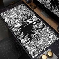 Large Computer Rubber Antislip Mouse Pad XXL Black & White Gamer Art Keyboard Deskmat Hollow Knight Office Long Mausepad Durable 30cmx60cm(11.8x23.6inch) gray