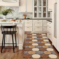 1Pc 850g/m² 5D Embossed Pebble Pattern print Floor Mat Modern 4mmKitchen Rug Non-Slip Colorful Indoor Carpet, For Home Bathroom 50*80 gray