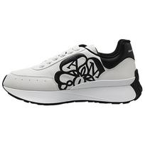 Alexander McQueen Sprint Runner Lace Up Sneakers 'White Black' Women's 691039WIC959061 35.5 black