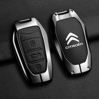 Cinko lydinio odinis automobilio nuotolinio valdymo pultelio dėklas Dangtelis Raktų apsauga Fob Citroen C1 C2 C4 C6 C3-XR Picasso Grand DS3 DS5 Aksesuarai hkmb45 black