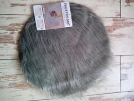 Apvalus dirbtinio kailio kilimėlis 35 cm, pilkas