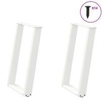 Valgomojo stalo kojelės, u formos, 2 vnt., balta, 60x(72-73)cm